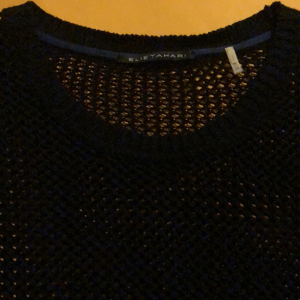 ELIE TAHARI long sleeve cotton knit sweater - Picture 5 of 9